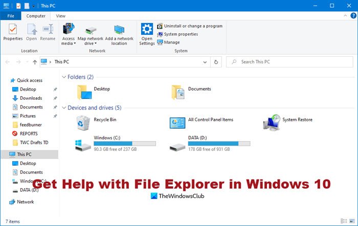 Get Help With File Explorer In Windows 10 How To Make More Folders