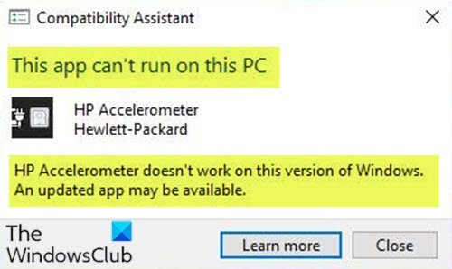 HP accelerometer doesn't work on this version of Windows