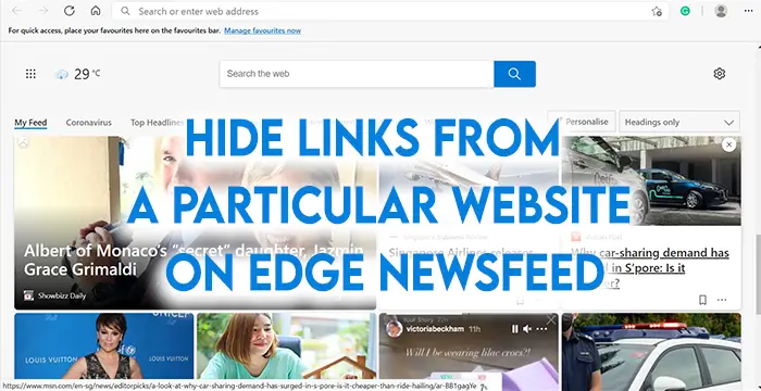 Hide Links From a Particular Website on Edge Newsfeed