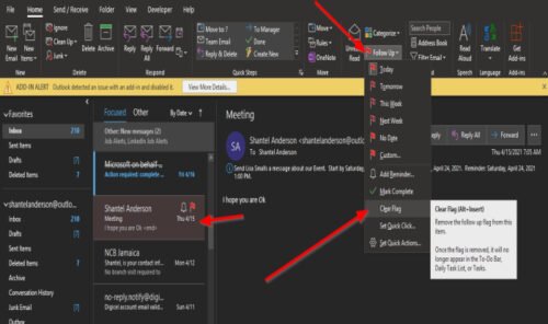 How To Create Remove Or Set A Task Reminder In Outlook
