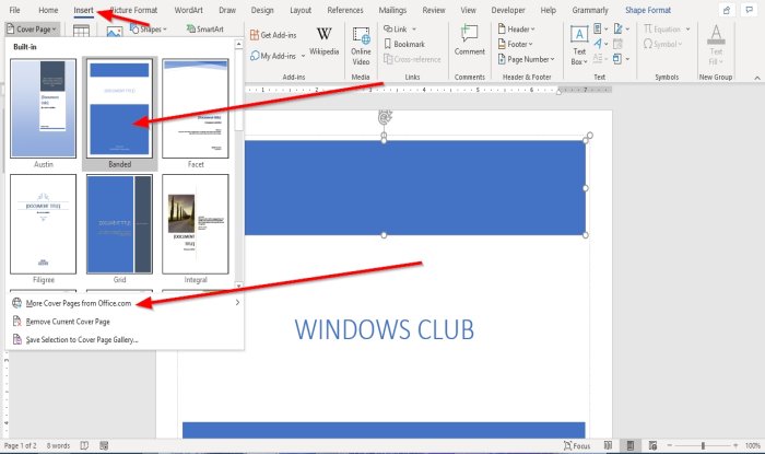 How To Add A Front Page In Word Tricheenlight