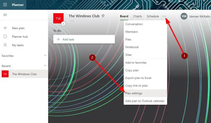 Change background in Microsoft Planner