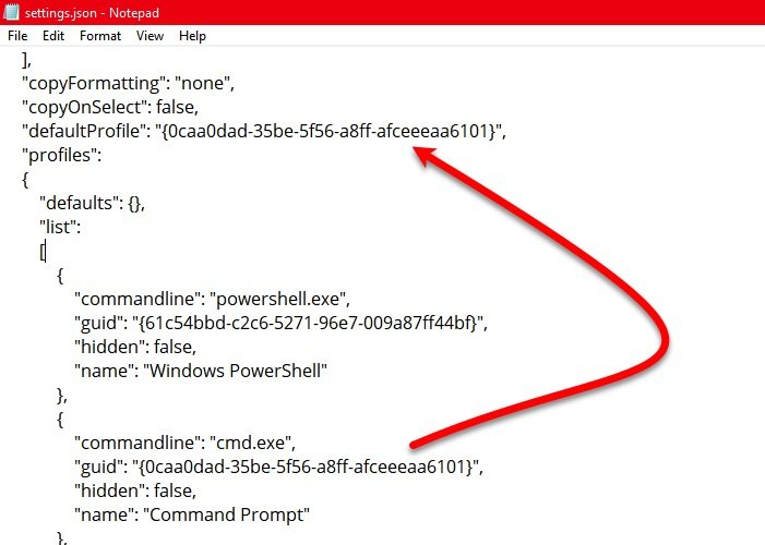 Change the Default Shell in Windows Terminal