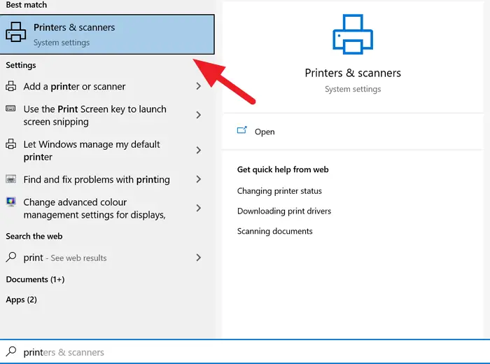 Windows 10 Printers and Scanners