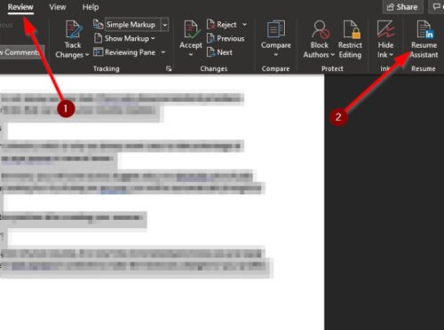 How to use LinkedIn Resume Assistant - Resume Assistant Word 500x372 