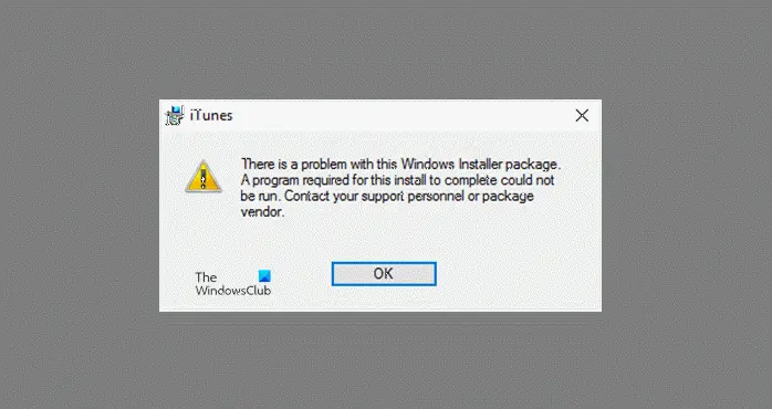 There is a problem with this Windows Installer package