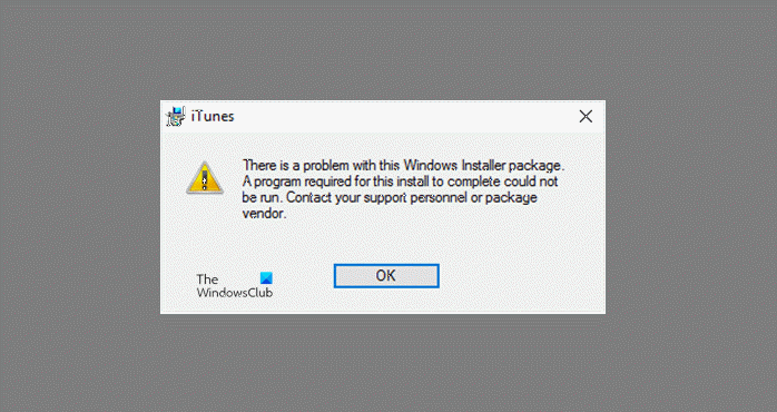 There is a problem with this Windows Installer package