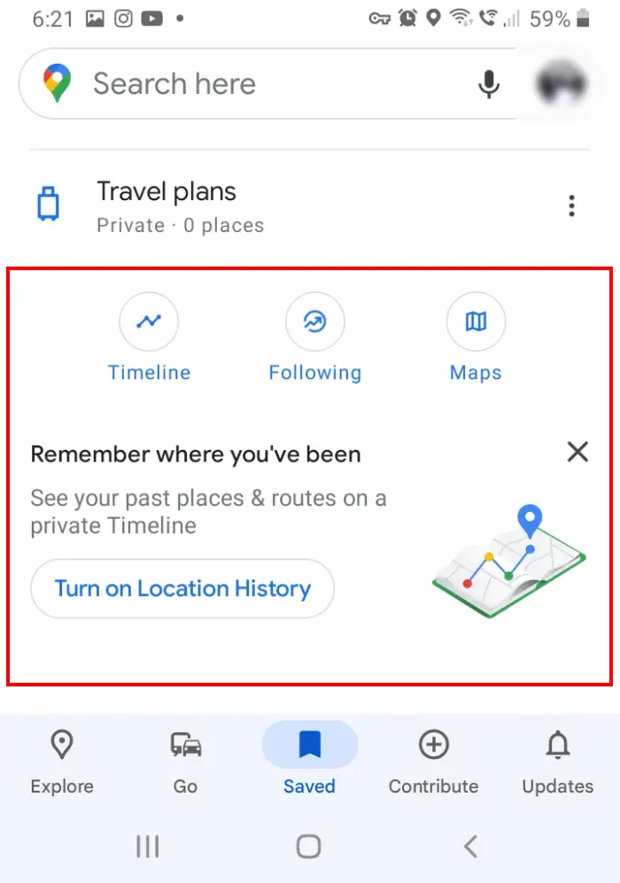 View Google Maps location history on Android