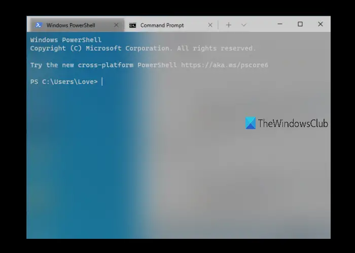 transparence acrylique dans le terminal Windows