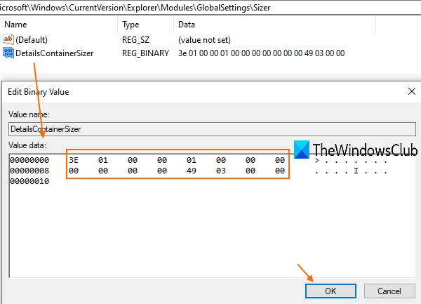 add DetailsContainerSizer Value data