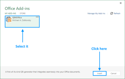 create QR code in excel 1