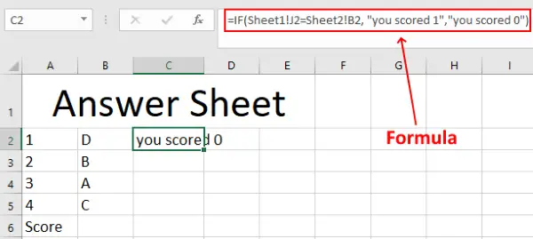 create automated quiz excel 4