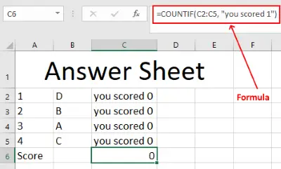 create automated quiz excel 6