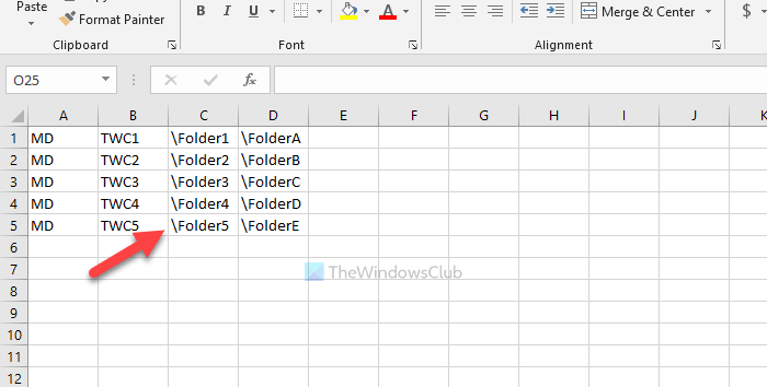 How to create multiple folders at once from Excel