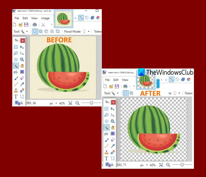 create transparent image Paint.NET