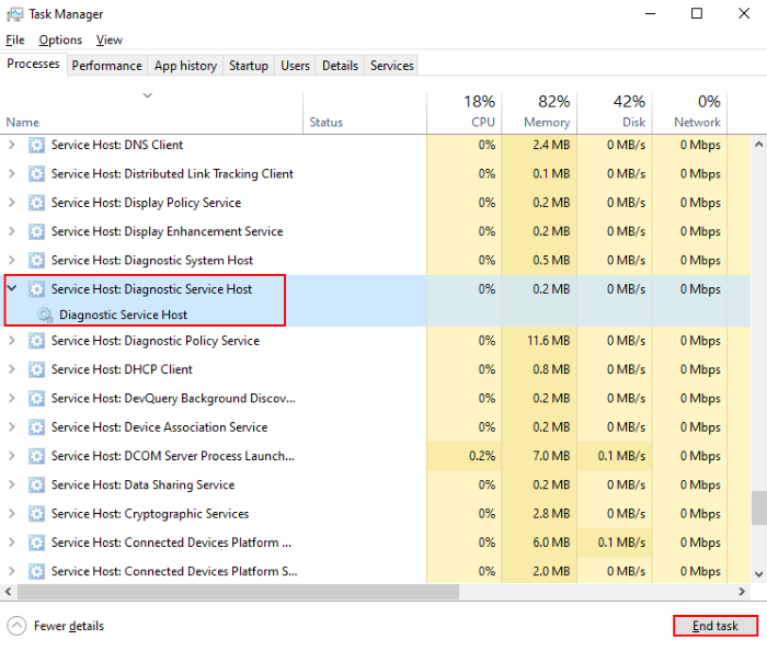 diagnostic policy service high disk usage 2