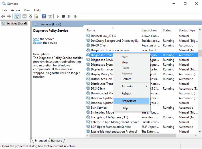 diagnostic policy service high disk usage 5