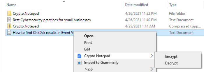 Create password protected encrypted notes with Crypto Notepad