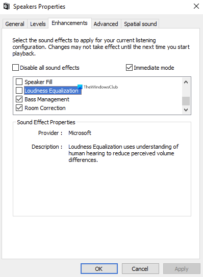 Loudness Equalization in Windows 10