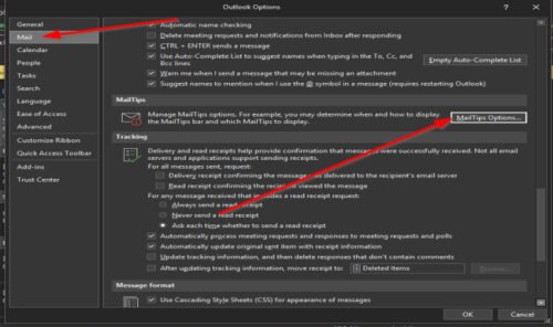 How to use MailTips option n Outlook