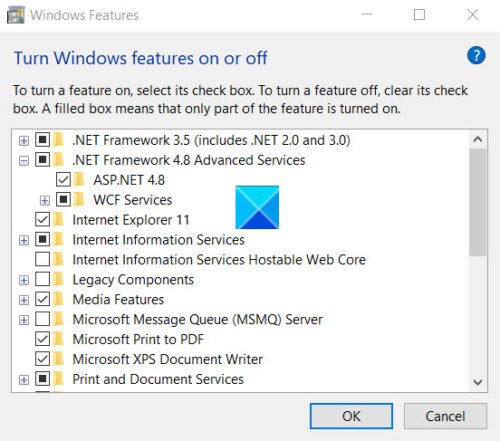 Turn Windows Features Off