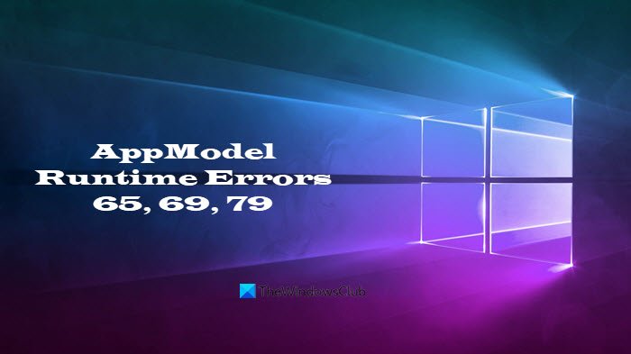 AppModel Runtime Errors 65, 69, and 79