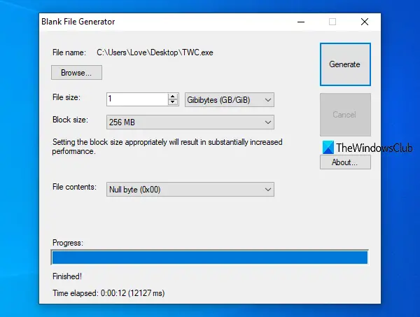 Blank File Generator
