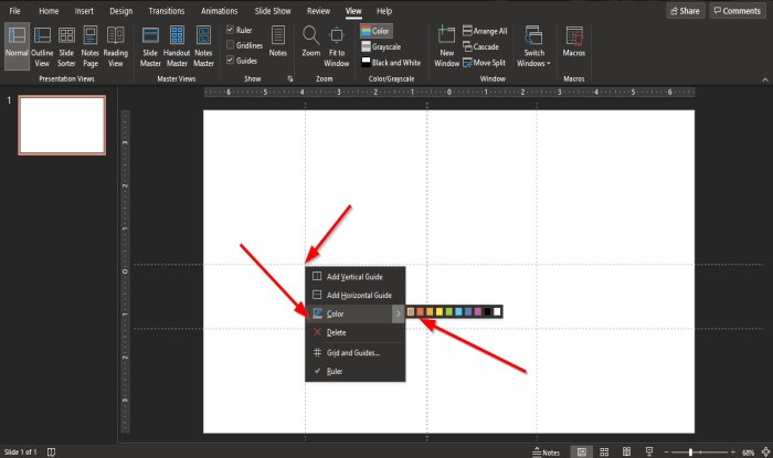 How to add Guides in PowerPoint
