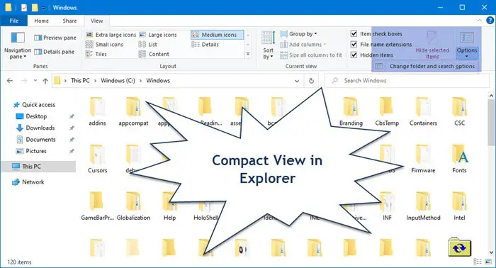 Compact View in Explorer