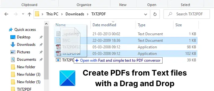Convert TXT to PDF with Drag and Drop