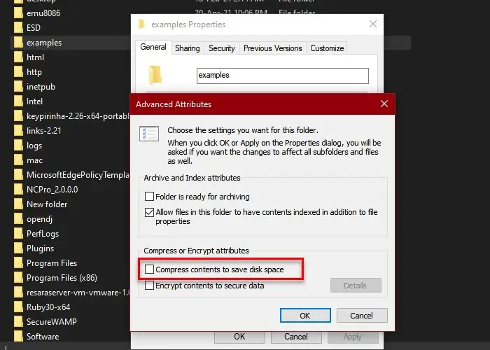 Decompress all files on Windows 10