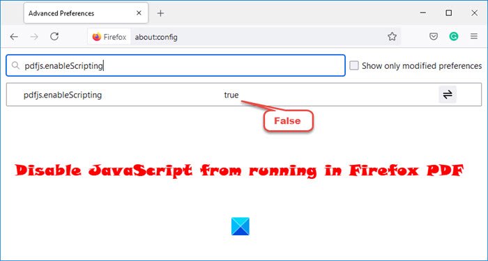 Disable JavaScript from running in Firefox PDF