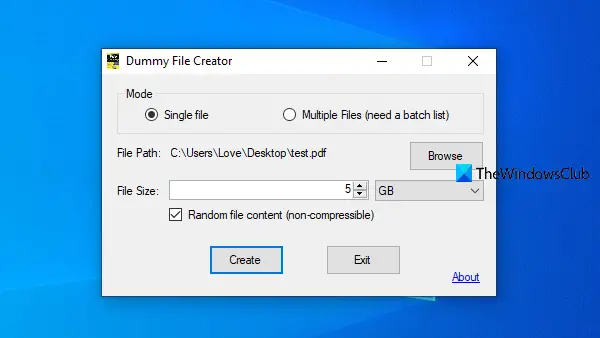 Dummy File Creator