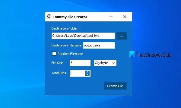 DummyFileCreator tool