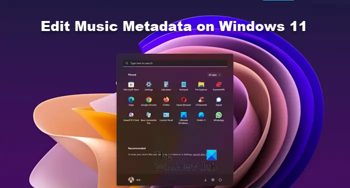 Edit Music Metadata on Windows 11