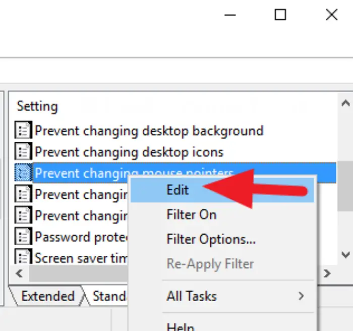 Edit Prevent Changing Mouse Pointers