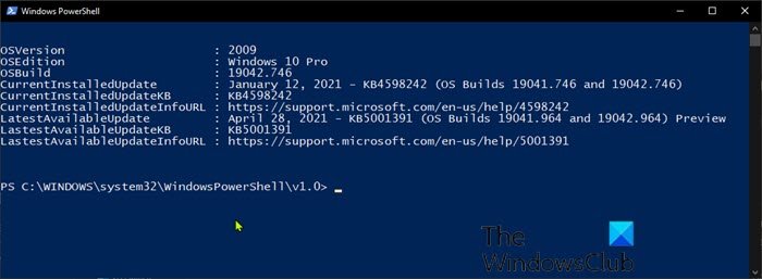 PowerShell script to check Windows Update status