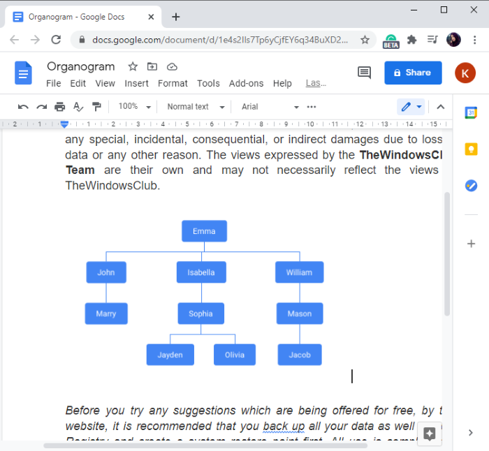 Facilities Temptation money How to Create an Org Chart in Google Docs