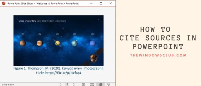 how to properly cite sources in powerpoint