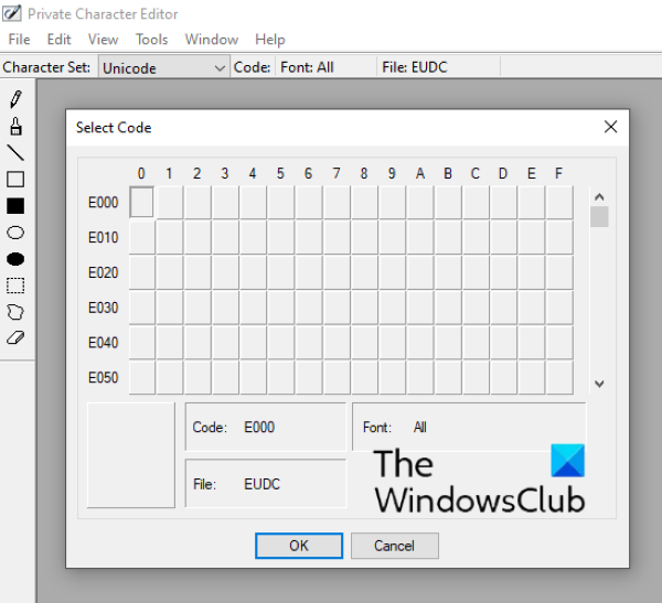 Charmap and Eudcedit built-in tools of Windows 10