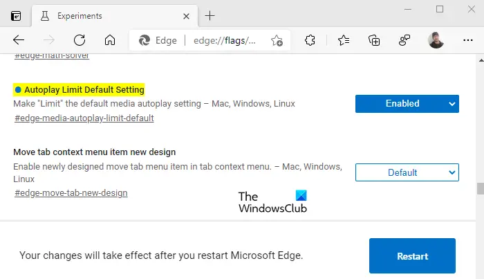 Limit media autoplay by default in Edge browser