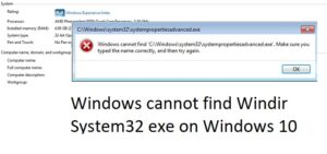 Windows cannot find Windir System32 exe [Fix]