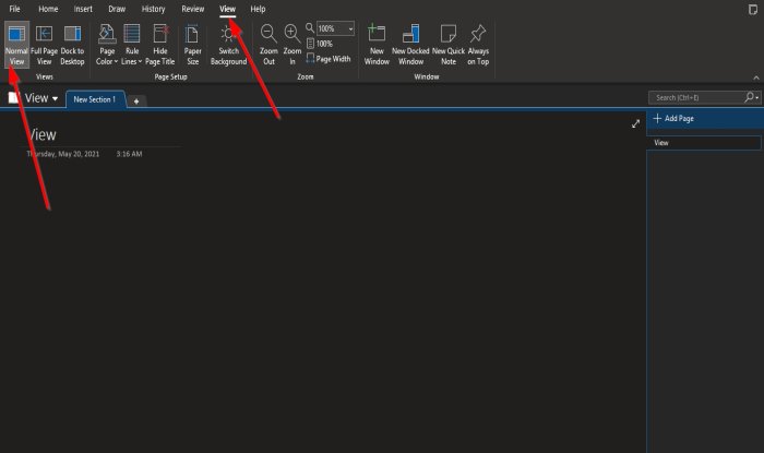 How to change View in OneNote on Windows 11 10 - 66