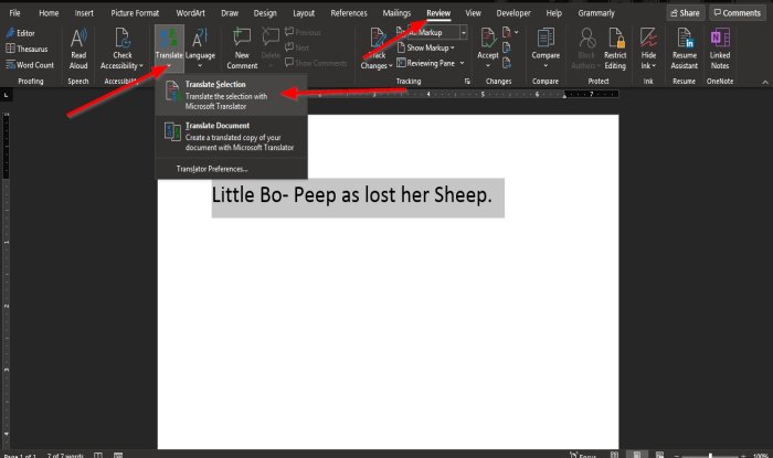How to translate text into different languages in Office