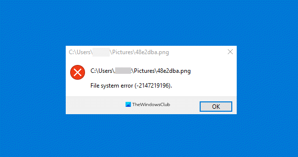 Windows 10 Photos app file system error