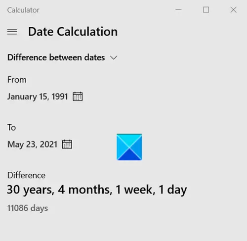 Date Calculation Difference