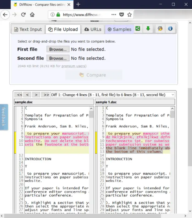 free online document comparison tools