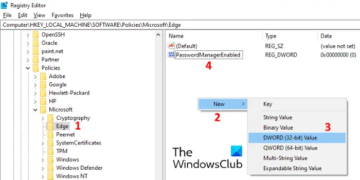 disable save password in edge 2