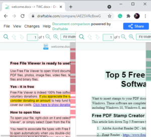 Compare PDF, HTML, PPT Documents Online using free tools