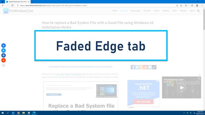 faded edge tab